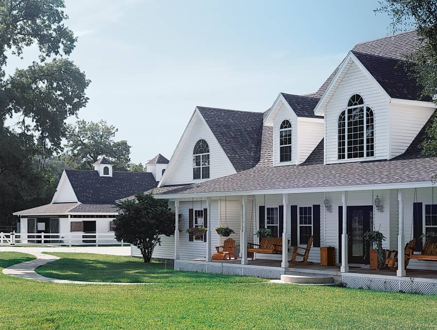 home with white vinyl siding