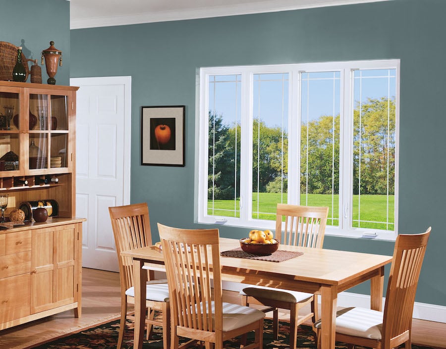 casement window in dining room