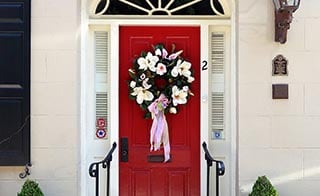 wreath on door