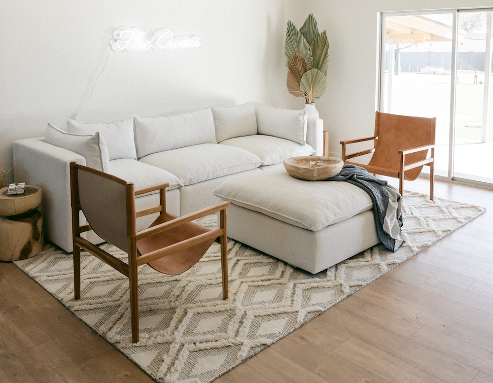 white clean living room