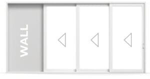 3-panel pocket multi-track door