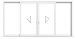 4-panel bi-parting multi-track door