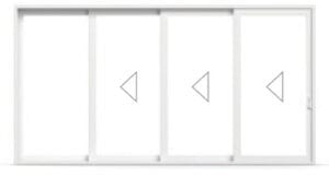 4-panel bypass multi-track door