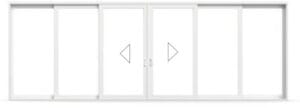 6-panel bi-parting multi-track door